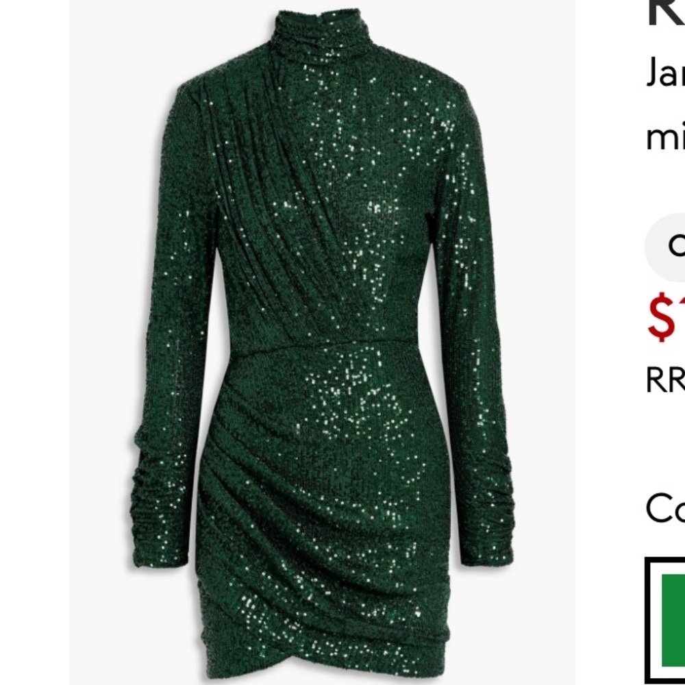 Ronny Kobo - Jane Dress Emerald Green - Perfect for Holiday Party!
